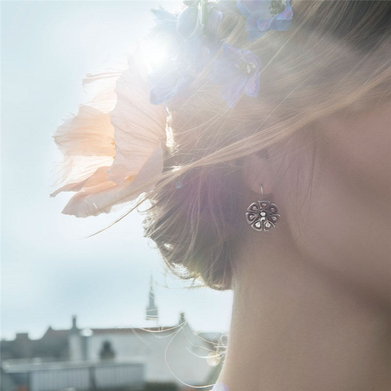Graphic Flower Earrings Pendants