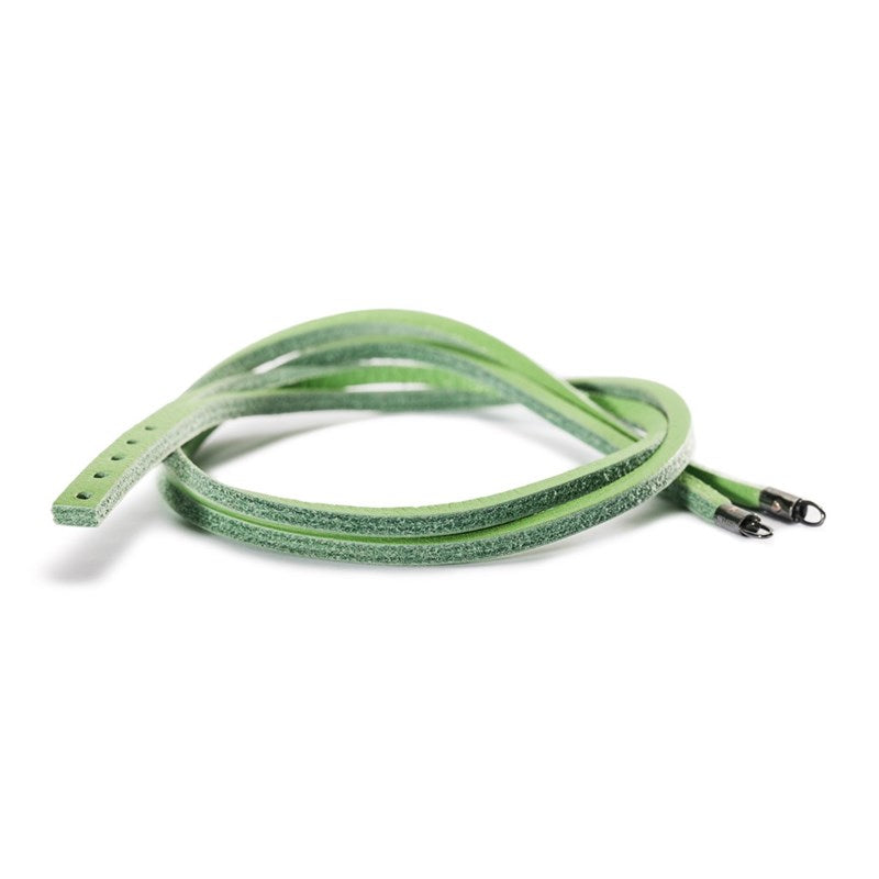 Leather Bracelet Green/Silver, 36cm