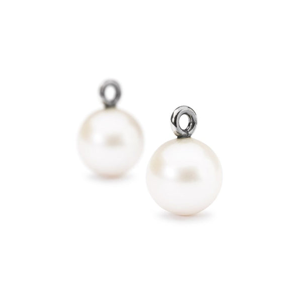 White Pearl Round Earring Drops